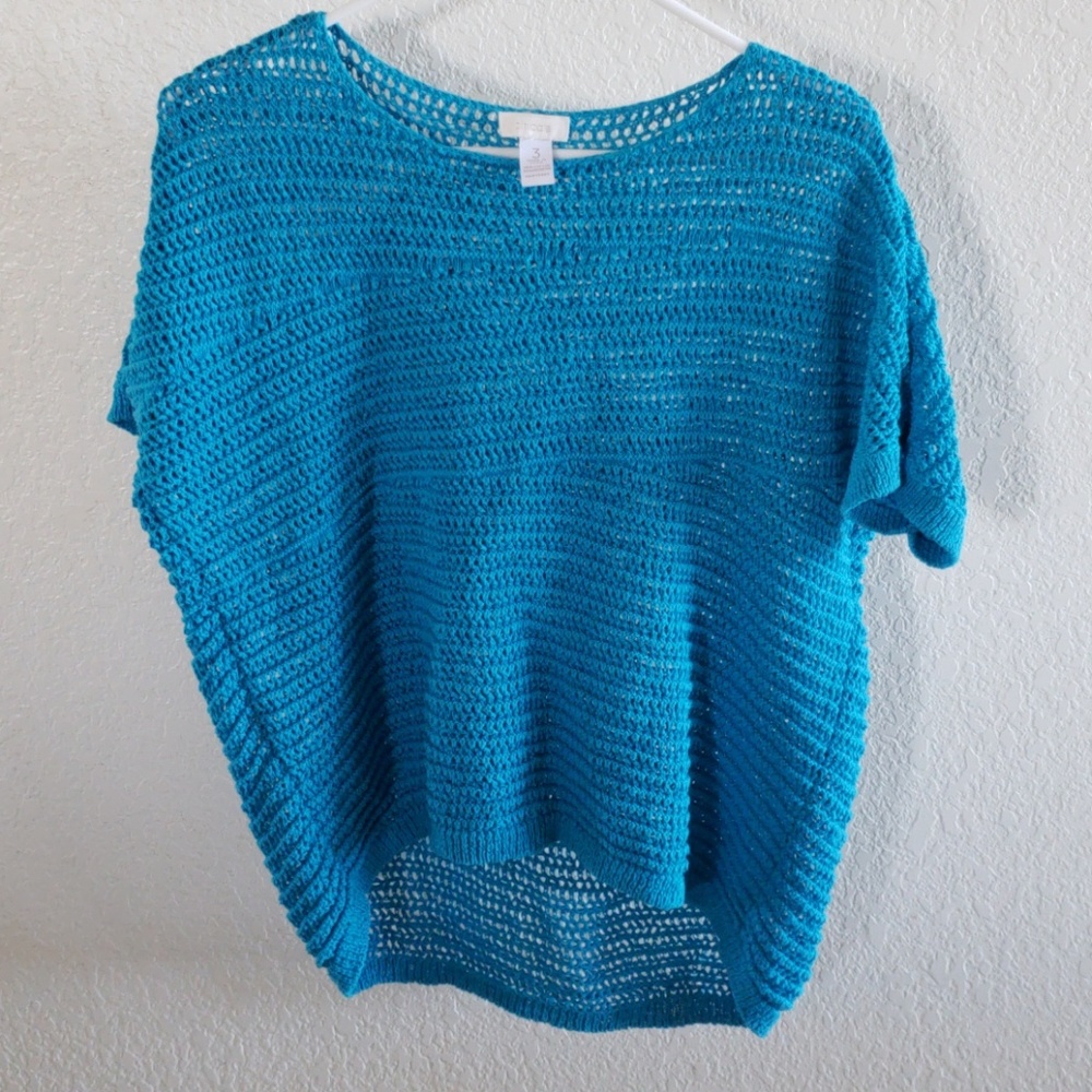 Crocheted blue top